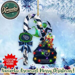 Grinch x NFL Tennessee Titans Football Team Xmas 2025 Personalized Holiday Ornament