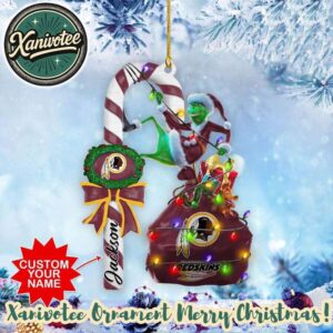 Grinch x NFL Washington Commanders Football Team Xmas 2025 Personalized Holiday Ornament