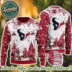 Houston Texans Logo Football Team Special Xmas Tree 2025 NFL For Fan Christmas Ugly Sweater