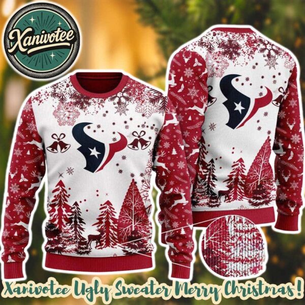 Houston Texans Logo Football Team Special Xmas Tree 2025 NFL For Fan Christmas Ugly Sweater