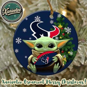 Houston Texans x Baby Yoda NFL Christmas Tree Keepsake Ornament 2025