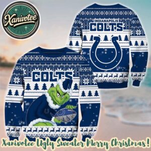 Indianapolis Colts Football x Grinch NFL Xmas 2025 Holiday Gift Ugly Christmas Sweater
