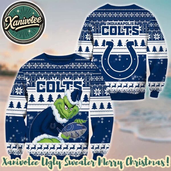 Indianapolis Colts Football x Grinch NFL Xmas 2025 Holiday Gift Ugly Christmas Sweater