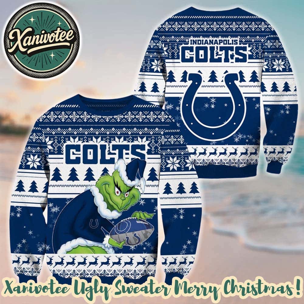 Indianapolis Colts Football x Grinch NFL Xmas 2025 Holiday Gift Ugly Christmas Sweater