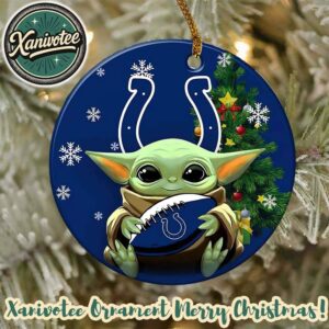 Indianapolis Colts x Baby Yoda NFL Christmas Tree Keepsake Ornament 2025