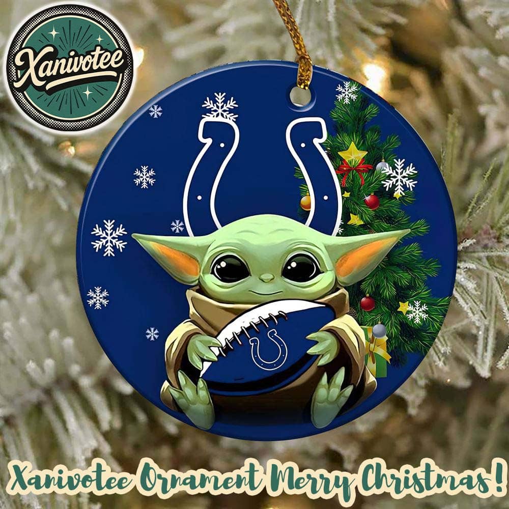 Indianapolis Colts x Baby Yoda NFL Christmas Tree Keepsake Ornament 2025