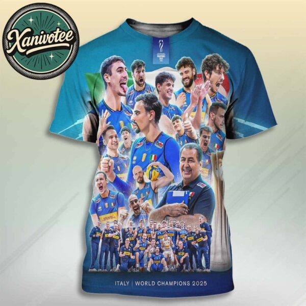 Italy Men’s National Volleyball Team Back-To-Back Champions 2025 All Over Print T-Shirt