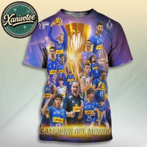 Italy Men’s National Volleyball Team Campioni Del Mondo 2025 Champions All Over Print T-Shirt