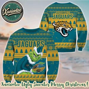 Jacksonville Jaguars Football With Grinch Ugly Christmas Sweater Gift For Holiday 2025