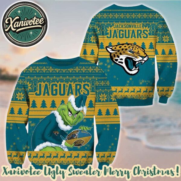 Jacksonville Jaguars Football With Grinch Ugly Christmas Sweater Gift For Holiday 2025