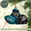 Las Vegas Raiders NFL Helmet With Rugby Football Custom Name Christmas Tree Keepsake Ornament 2025