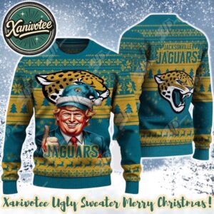 Jacksonville Jaguars Team NFL x Donald Trump Ugly Christmas Sweater For Holiday 2025 Xmas Gifts