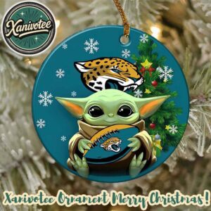 Jacksonville Jaguars x Baby Yoda NFL Christmas Tree Keepsake Ornament 2025