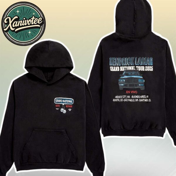 Kendrick Lamar Auto Repair LATAM Hoodie Tee For Grand National Tour 2025 Two Sided Print Hoodie T-Shirt