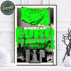 Kneecap EU Tour 2025 Poster Dates In Warsaw Copenhagen Amsterdam And Paris Home Decor Poster Canvas
