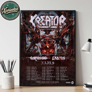 Kreator UK And Europe Krushers Of The World Tour 2026 Dates List Kicks Off In Lisbon PT On March 20 2026 Home Decor Poster Canvas