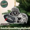 Los Angeles Chargers NFL Helmet With Rugby Football Custom Name Decoration 2025 Christmas Ornament