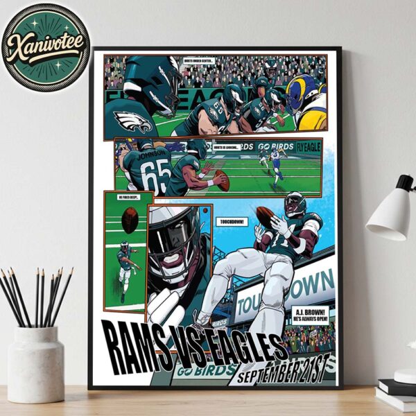 Los Angeles Rams Vs Philadelphia Eagles Poster NFL Game On September 21st 2025 Home Decor Poster Canvas