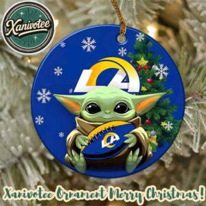 Los Angeles Rams x Baby Yoda NFL Xmas 2025 Personalized Holiday Ornament