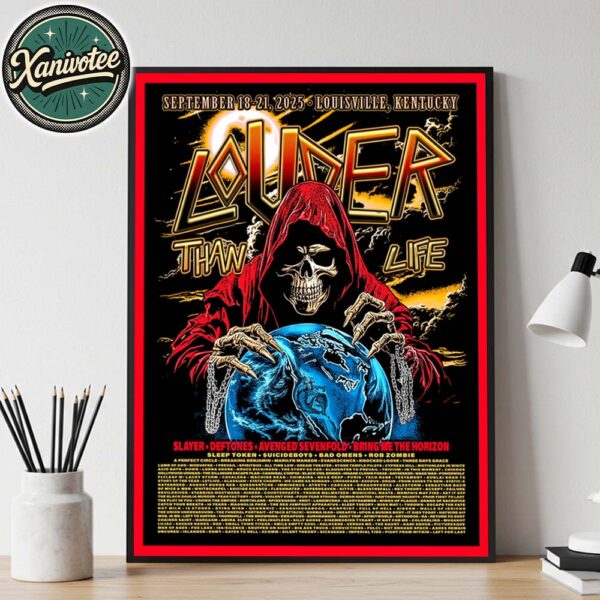 Louder Than Life Festival 2025 Louisville KY World Destruction Poster Lineup For September 18 To September 21 2025 At Highland Festival Grounds Poster Canvas