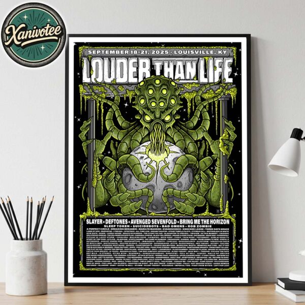 Louder Than Life Festival 2025 Tentacles Poster Lineup For Louisville Kentucky At Highland Festival Grounds On September 18 To September 21 2025 Poster Canvas