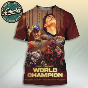 Marc Marquez Nine-Time World Champion 2025 MotoGP All Over Print T-Shirt