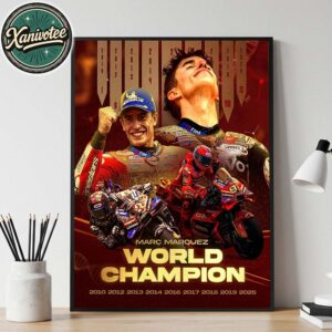 Marc Marquez Nine-Time World Champion 2025 MotoGP Home Decor Poster Canvas