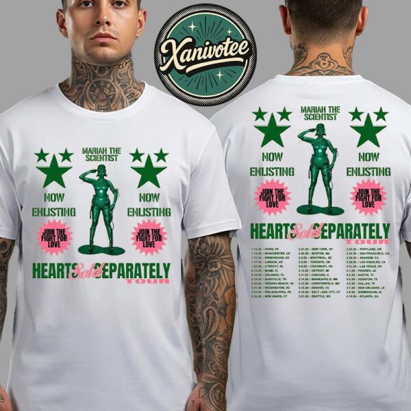Mariah The Scientist Hearts Sold Separately Tour 2026 Dates List Kicks Off In Paris FR On January 12 Two Sided Print Unisex T-Shirt