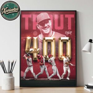 Mike Trout Hits Towering 485-Foot Shot For 400th Career Homer Home Decor Poster Canvas
