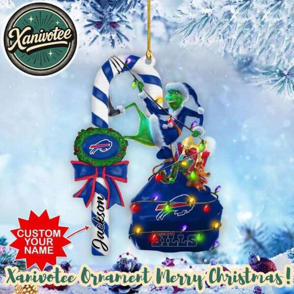 NFL Buffalo Bills Football Team With Grinch 2025 Christmas Gifts Tree Decorations Ornament