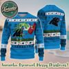 Carolina Panthers x NFL Baby Yoda Hug The Ball Ugly Christmas Sweater For Holiday 2025 Xmas Gifts