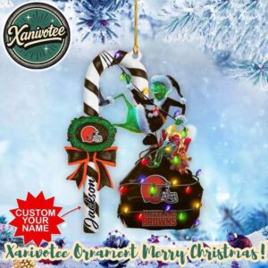 NFL Cleveland Browns Football Team x Grinch 2025 Gift For Fan Personalized Keepsake Christmas Ornament