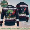 NFL Houston Texans x Baby Yoda Hug The Ball Pattern 2025 Gift For Fan Christmas Ugly Sweater