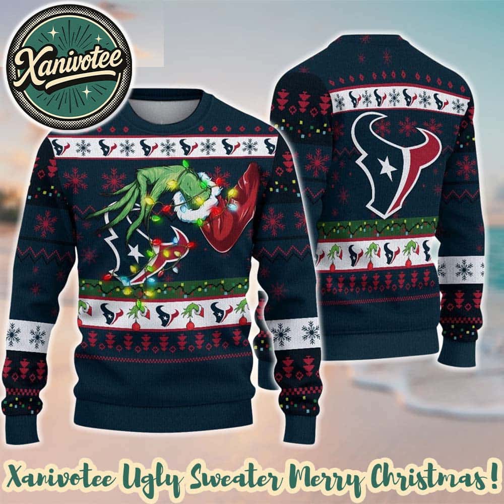 NFL Houston Texans Special Grinchs Hand Football Xmas 2025 Holiday Gift Ugly Christmas Sweater NFL Houston Texans Special Grinchs Hand Football Xmas 2025 Holiday Gift Ugly Christmas Sweater