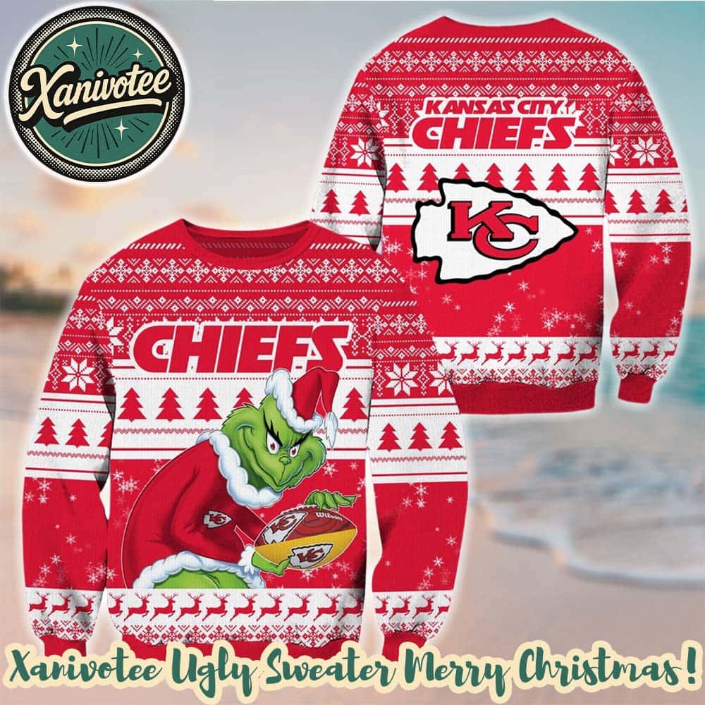 NFL Kansas City Chiefs Football x Grinch Ugly Christmas Sweater Gift For Holiday 2025