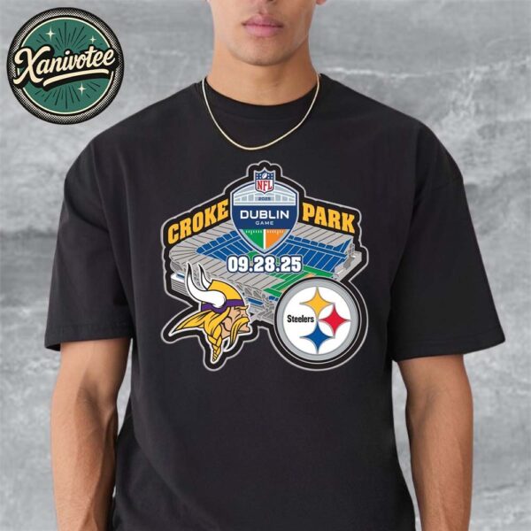 NFL Matchup Pittsburgh Steelers Vs Minnesota Vikings At Croke Park In Dublin Ireland On September 28th 2025 Unisex T-Shirt