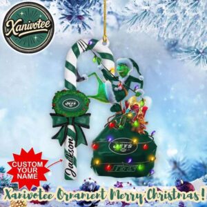 NFL New York Jets Football Team Grinch NFL Ornament Custom Your Family Name 2025