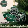 NFL New York Jets Rugby Football x Helmet Custom Name Christmas 2025 Tree Decoration Ornament