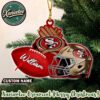 NFL Pittsburgh Steelers Rugby Football x Helmet Custom Name 2025 Christmas Gifts Tree Decorations Ornament