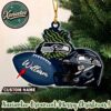 NFL San Francisco 49ers Rugby Football x Helmet Custom Name Christmas 2025 Family Memory Ornament