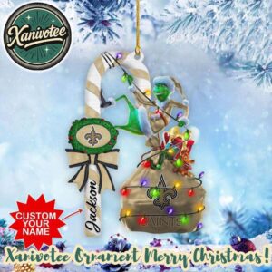 New Orleans Saints Football Team x Grinch NFL Holiday Christmas Xmas Ornament 2025