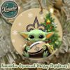 New York Giants x Baby Yoda NFL Xmas 2025 Personalized Holiday Ornament