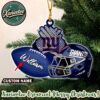 Los Angeles Chargers NFL Helmet With Rugby Football Custom Name Decoration 2025 Christmas Ornament