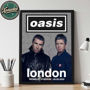 Oasis Live 2025 Tour London UK Poster Night 2 At Wembley Stadium On September 28 2025 Home Decor Poster Canvas