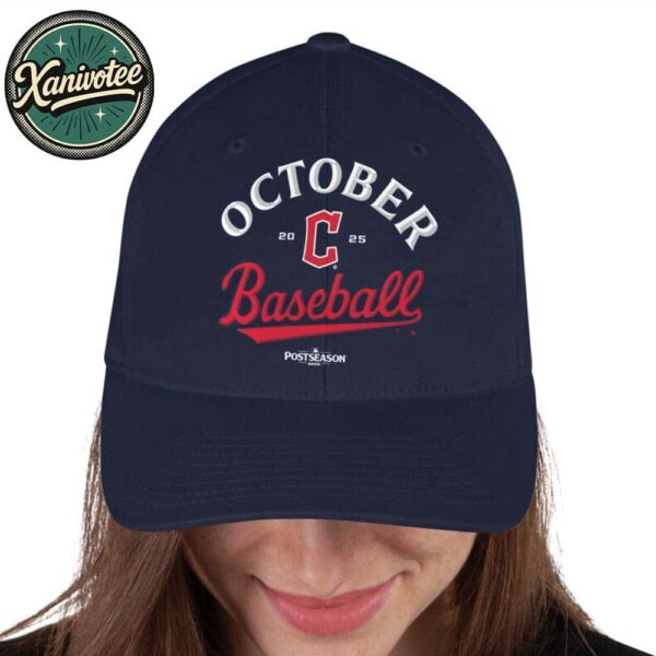 October Baseball 2025 Cleveland Guardians 2025 MLB Postseason Locker Room Classic Cap Snapback Hat