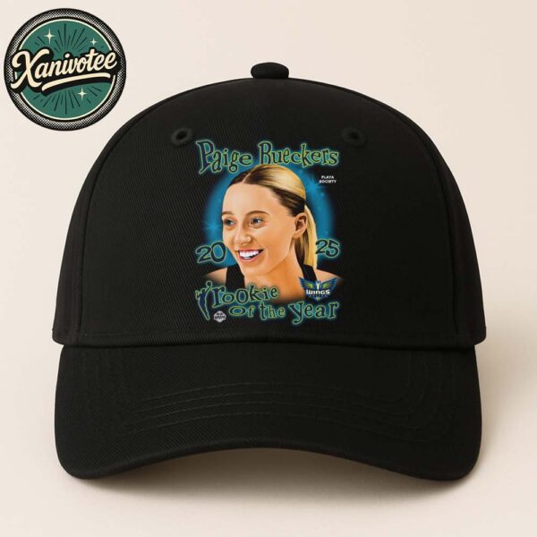 Official Paige Bueckers Dallas Wings Playa Society Black 2025 WNBA Rookie of the Year Classic Cap Snapback Hat