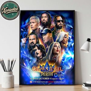 Official Poster For WWE Crown Jewel 2025 On October 11 Home Decor Poster Canvas