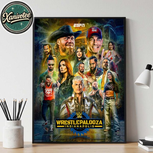 Official Poster WWE Wrestlepalooza Indianapolis 2025 ESPN Home Decor Poster Canvas