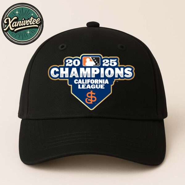 Official San Jose Giants To The 2025 California League Champions Black Classic Cap Snapback Hat