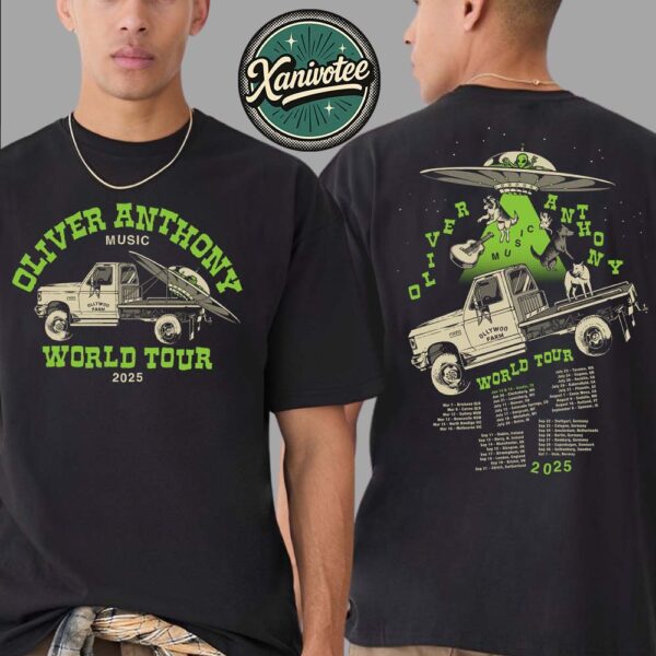 Oliver Anthony Music World Tour 2025 Merch Tee Dates List Two Sided Print Unisex T-Shirt